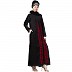 Party wear embroidery Nida abaya- Black-Red